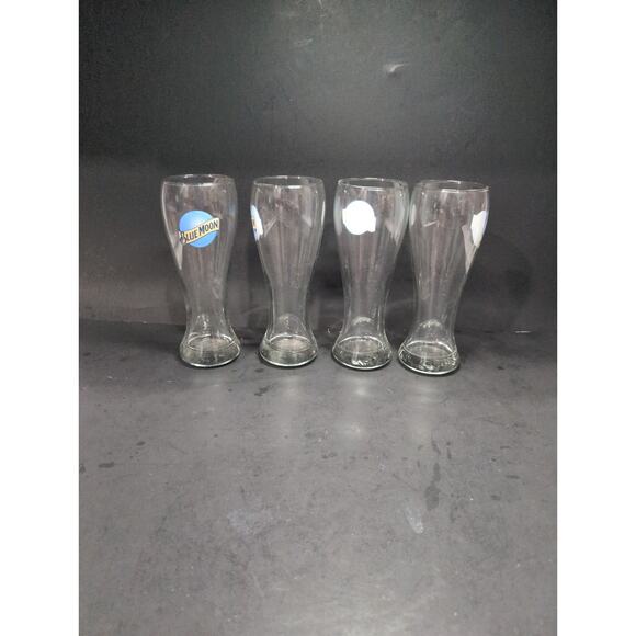 Blue Moon Pilsner Beer Glassware, 16 Oz, 7.5"‎ Tall, Set of 4, Drinking Glasses - Picture 1 of 9